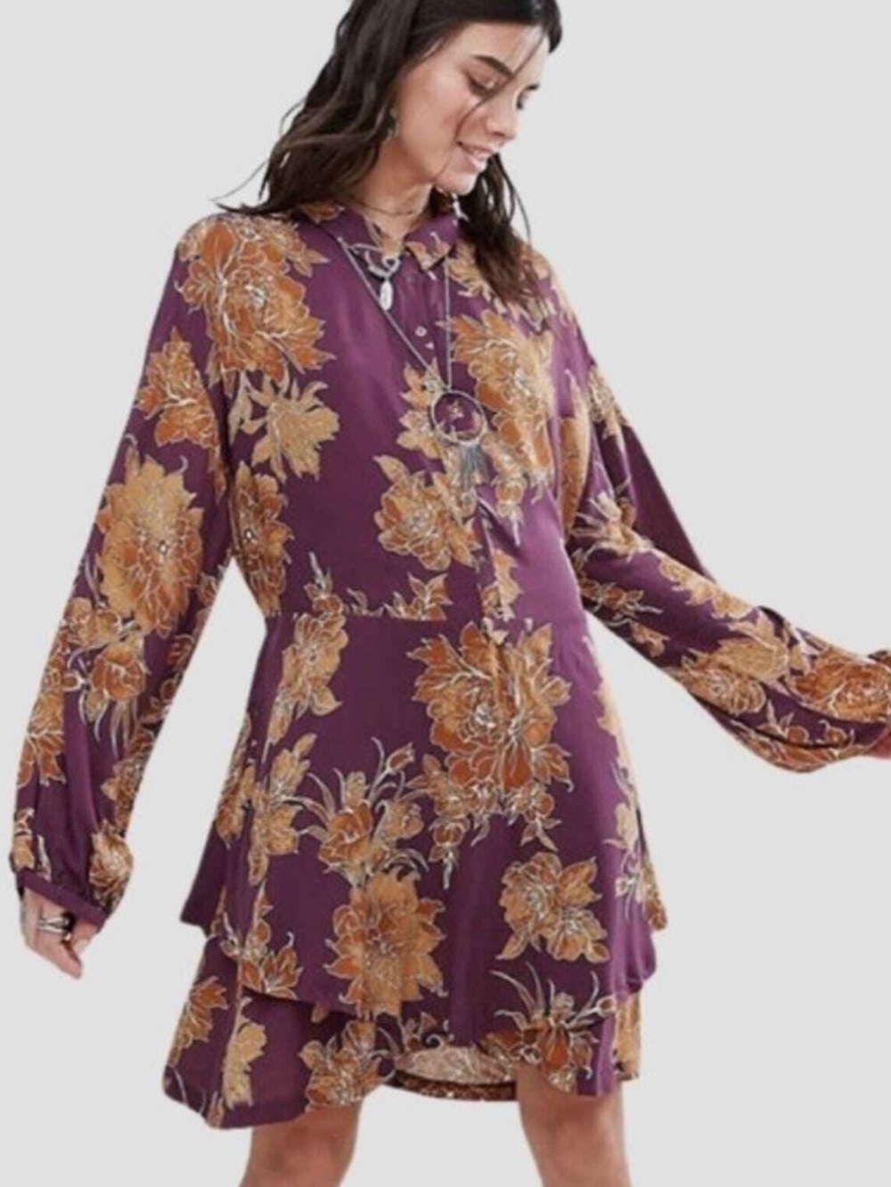 Free People Shake It Mini Dress - Plum, Size S
